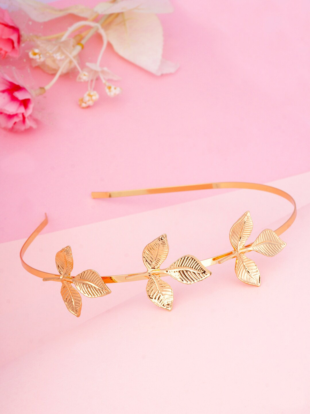 

Ferosh Women Gold Leaf Hairband