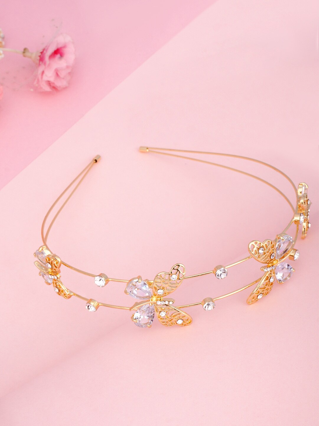 

Ferosh Women Gold-Toned & White Embellished Hairband