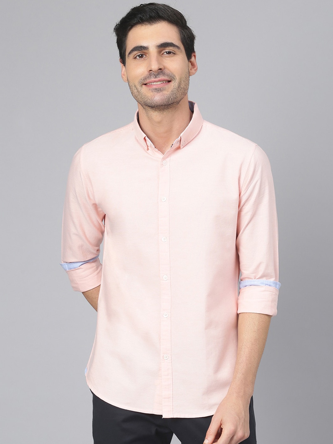 

Dennis Lingo Men Pink Comfort Slim Fit Cotton Casual Shirt