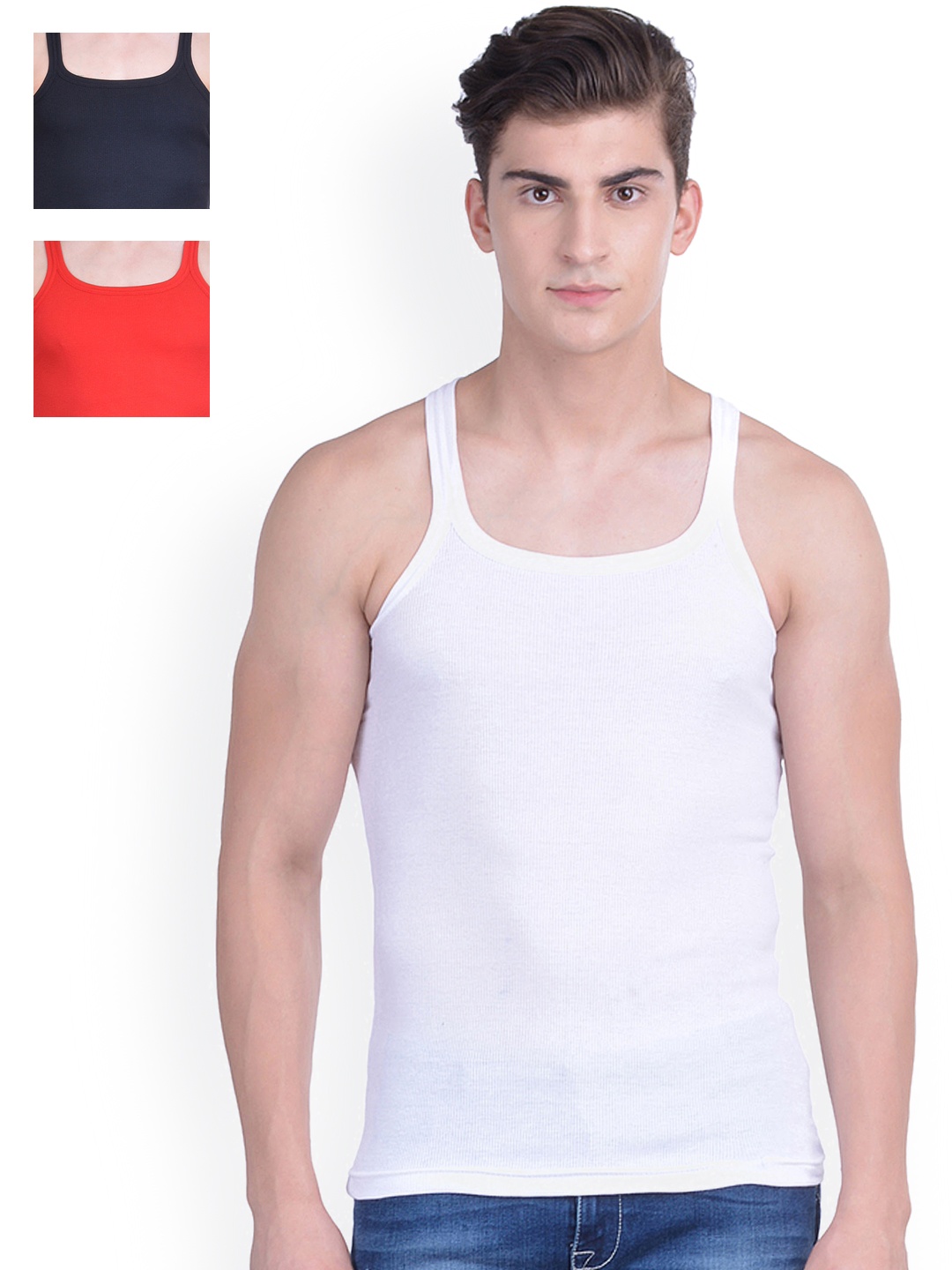

Dollar Bigboss Men Set of 3 Racerback Styled Gym Vests MDBB-01-PO3-1, Red