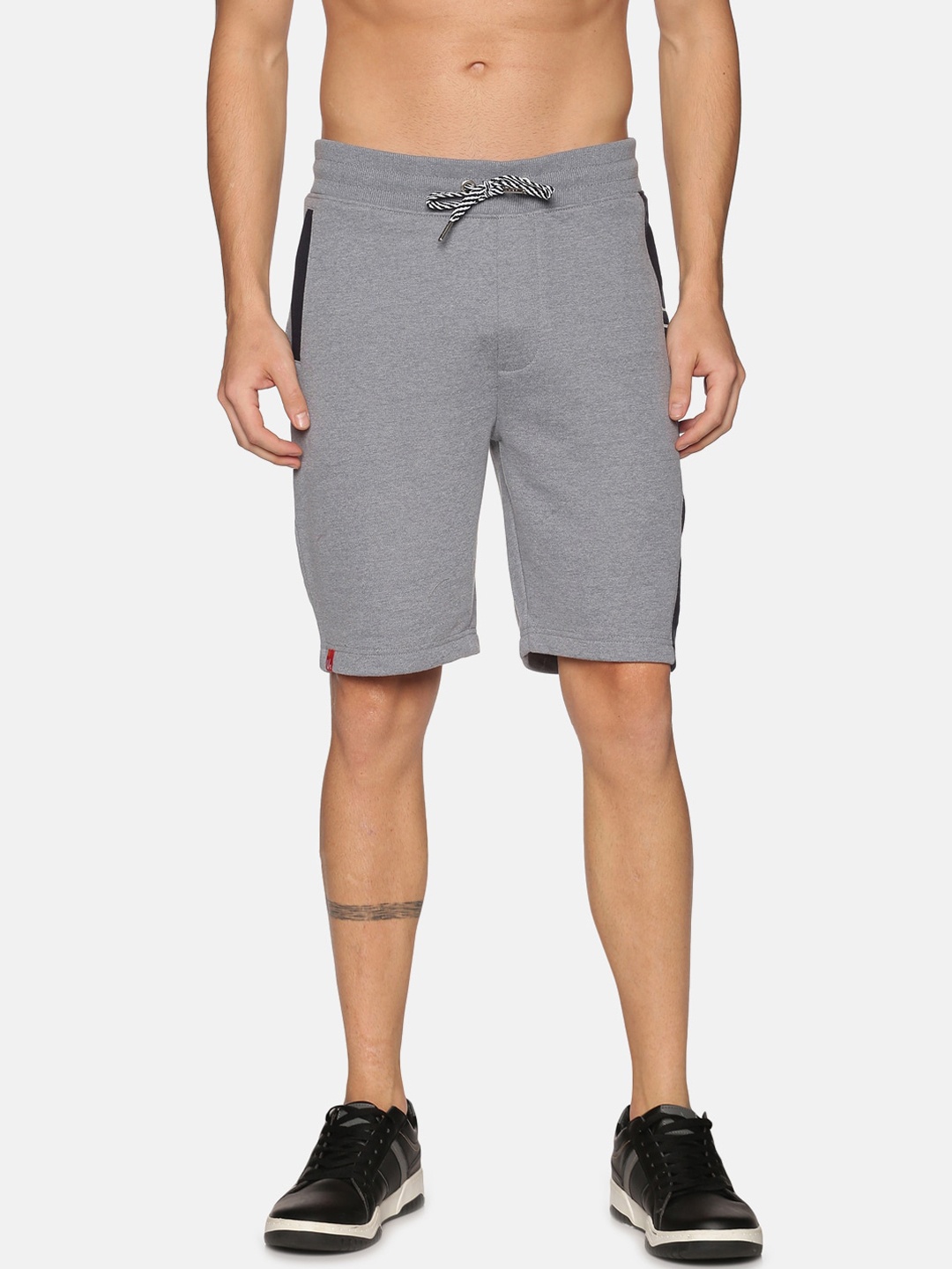 

UrGear Men Grey Solid Pure Cotton Cycling Sports Shorts