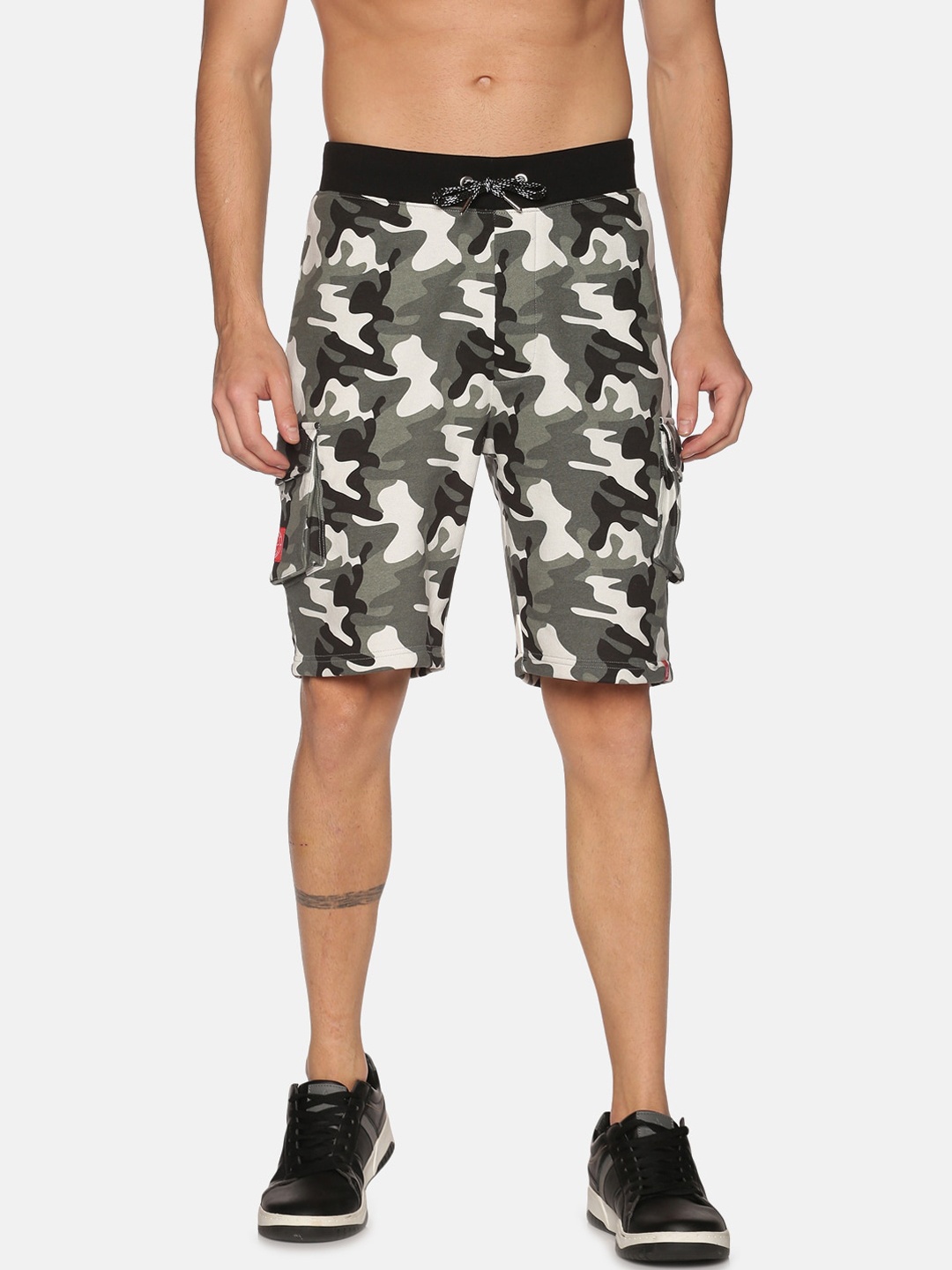 

UrGear Men Multicoloured Camouflage Printed Cycling Cotton Cargo Shorts, Multi