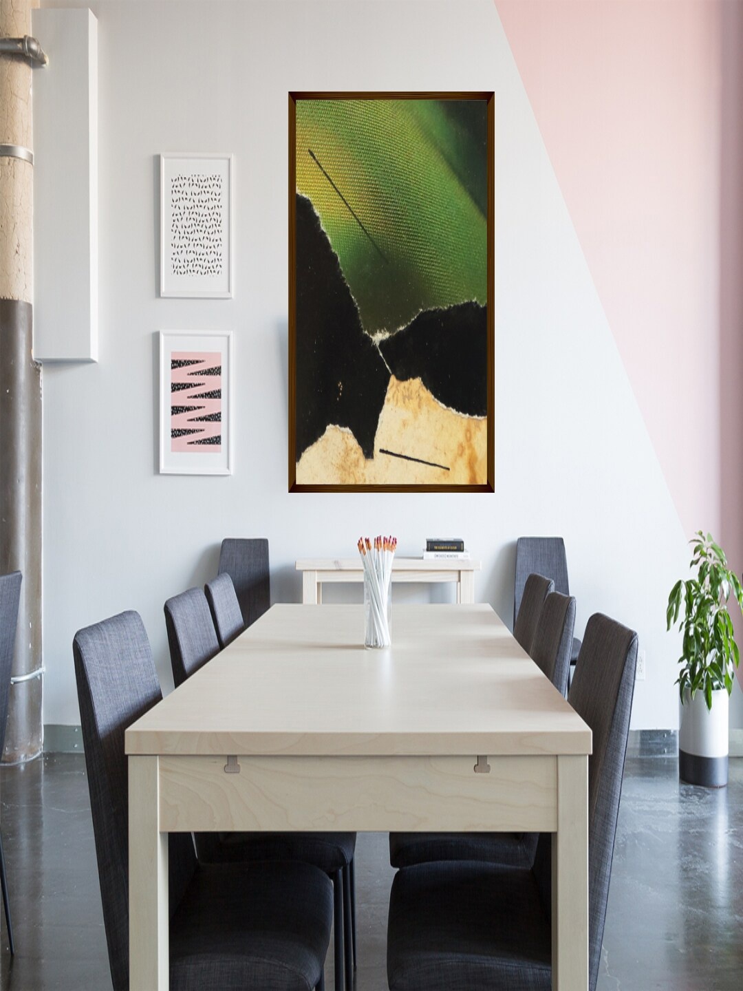 

The Art House Green & Black Abstract Painting Wall Art