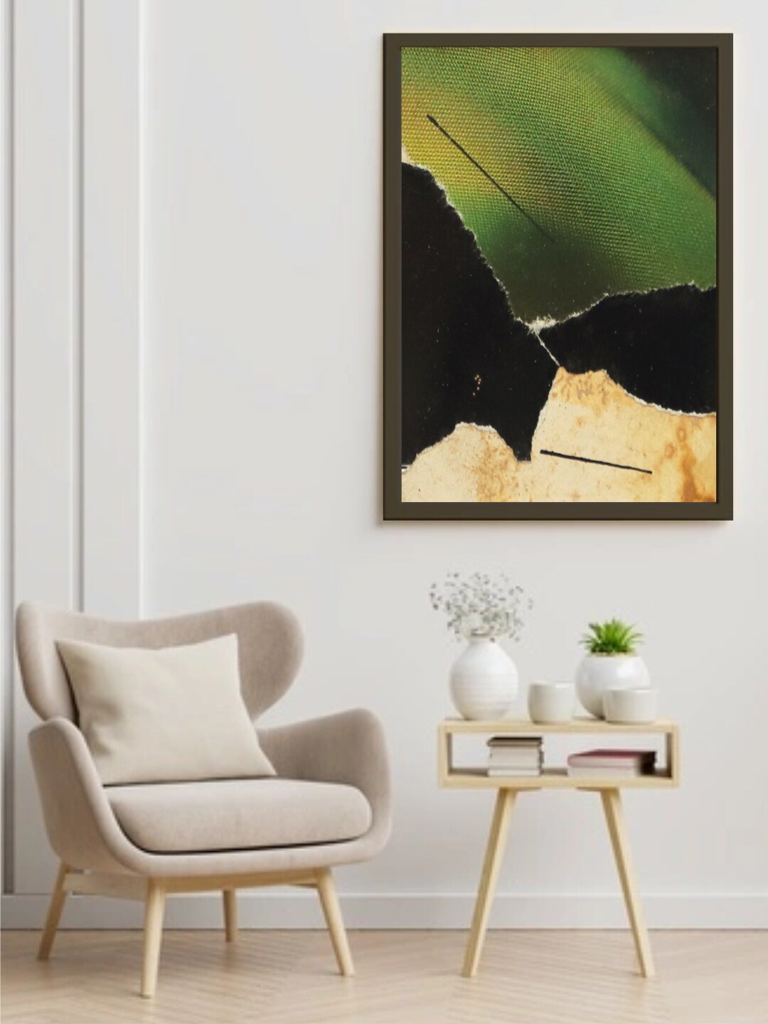 

The Art House Green & Black Abstract Painting Wall Art