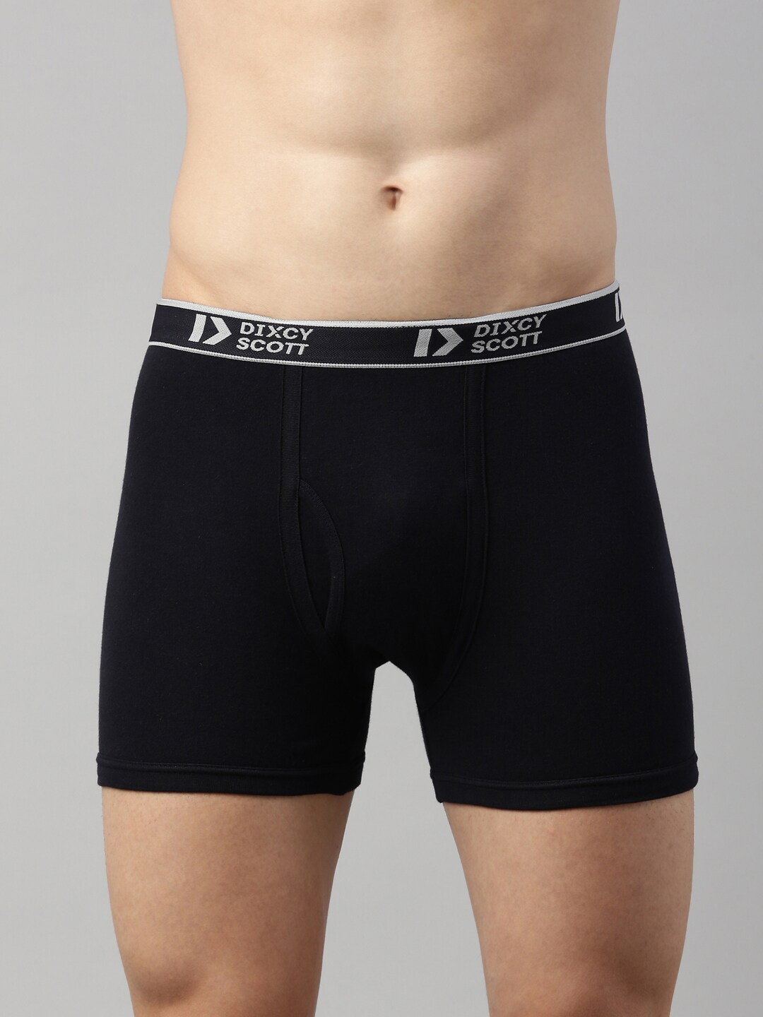 

DIXCY SCOTT Men Navy Blue Solid Cotton Trunk