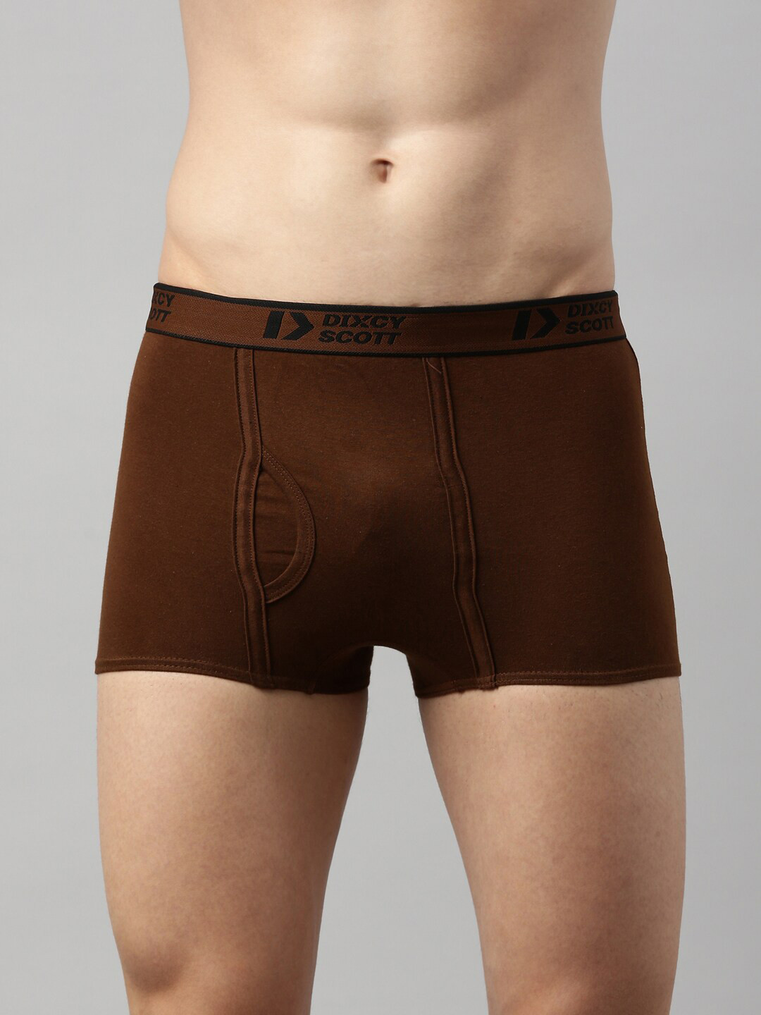 

DIXCY SCOTT Men Brown Solid Cotton Trunk