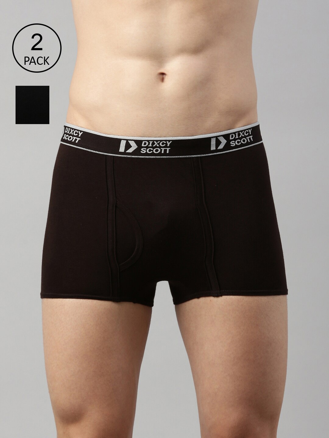 

DIXCY SCOTT Men Pack Of 2 Solid Cotton Trunks DSO-SWISH TRUNK-P2, Multi