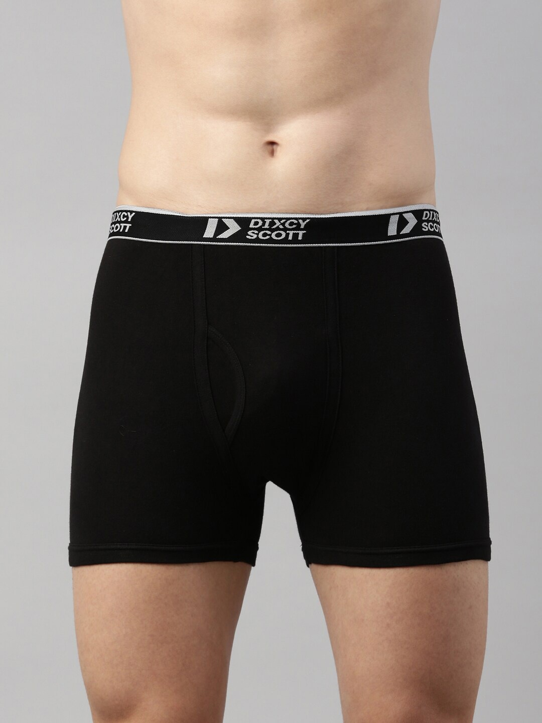 

DIXCY SCOTT Men Black Solid Pure Cotton Trunk