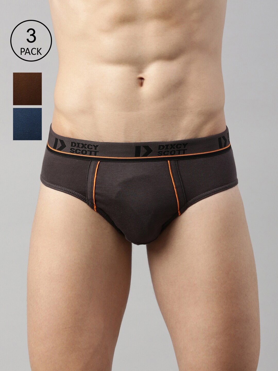 

DIXCY SCOTT Men Pack Of 3 Solid Basic Briefs, Blue