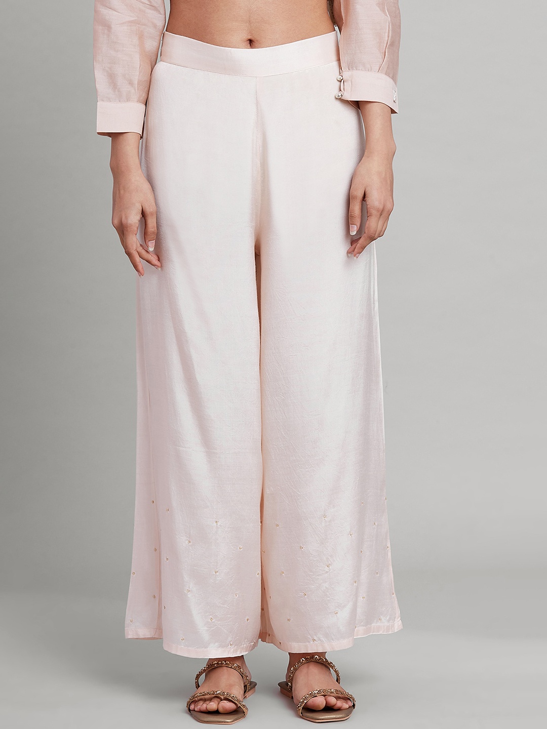 

W The Folksong Collection Women Pink Ethnic Palazzos