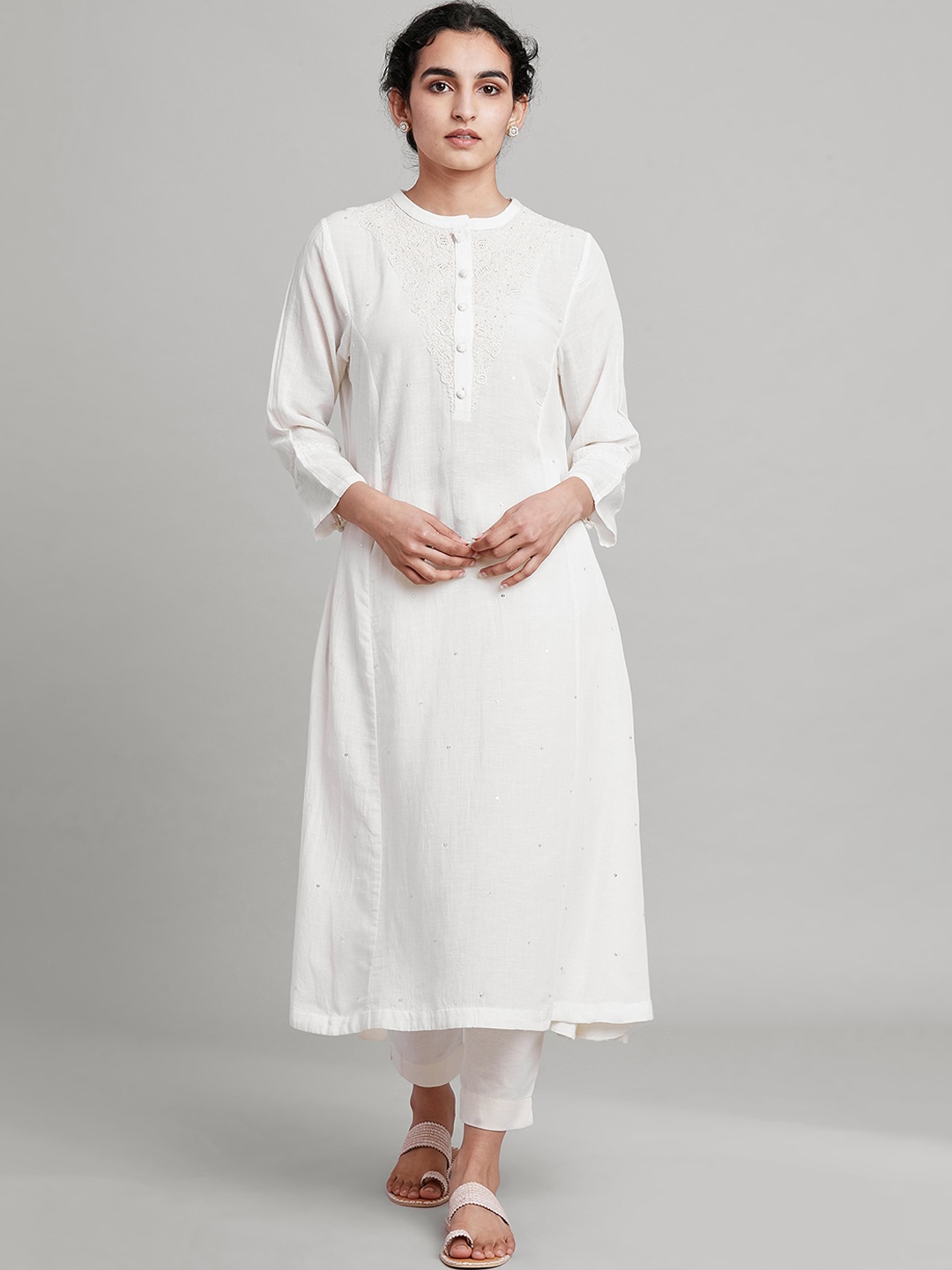 

W The Folksong Collection Women Off White Kurta