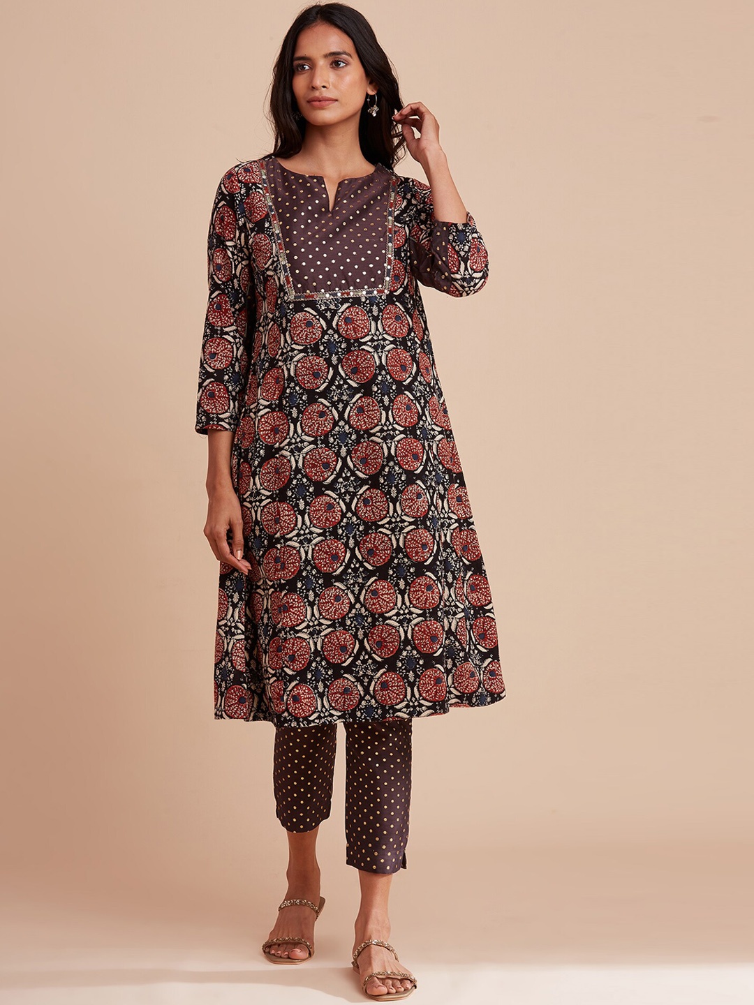 

W The Folksong Collection Women Multicoloured Ethnic Motifs Printed Kurta, Multi