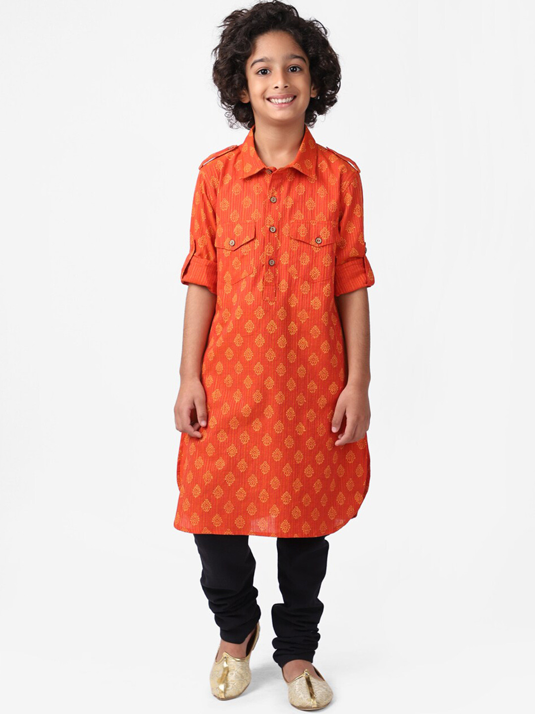 

Fabindia Boys Red Ethnic Motifs Kurta