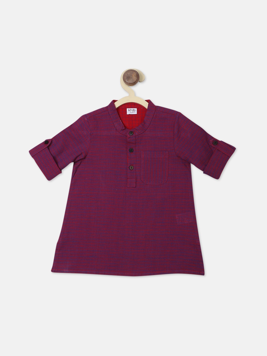 

Fabindia Boys Purple & Blue Striped Kurta