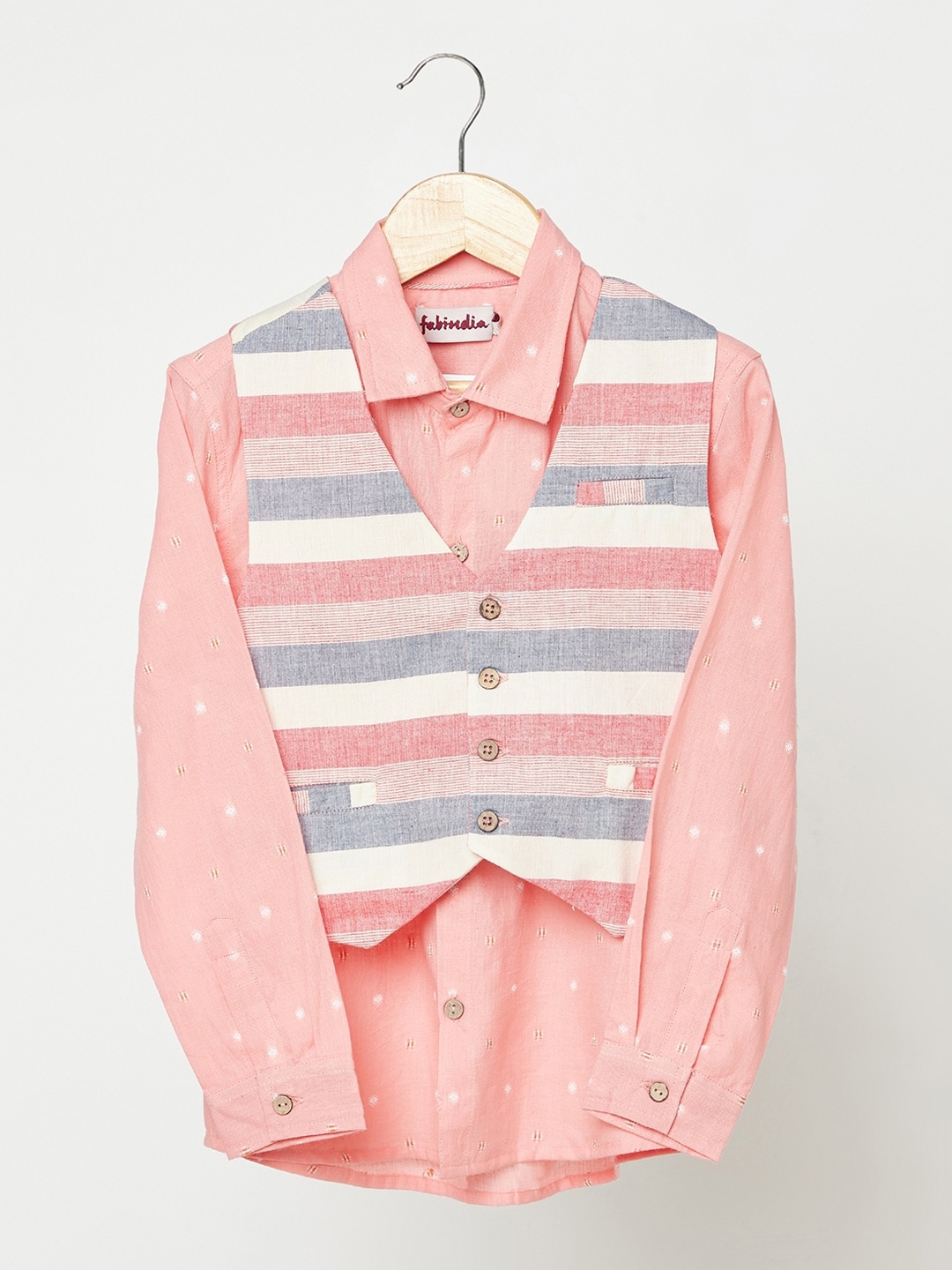 

Fabindia Boys Pink Shirt