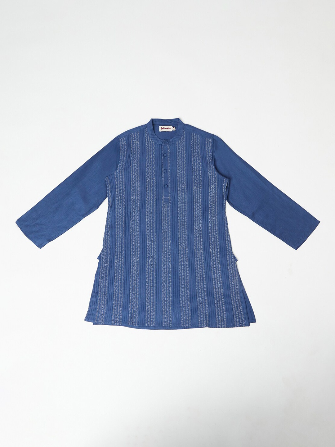 

Fabindia Boys Blue Geometric Embroidered Kurta
