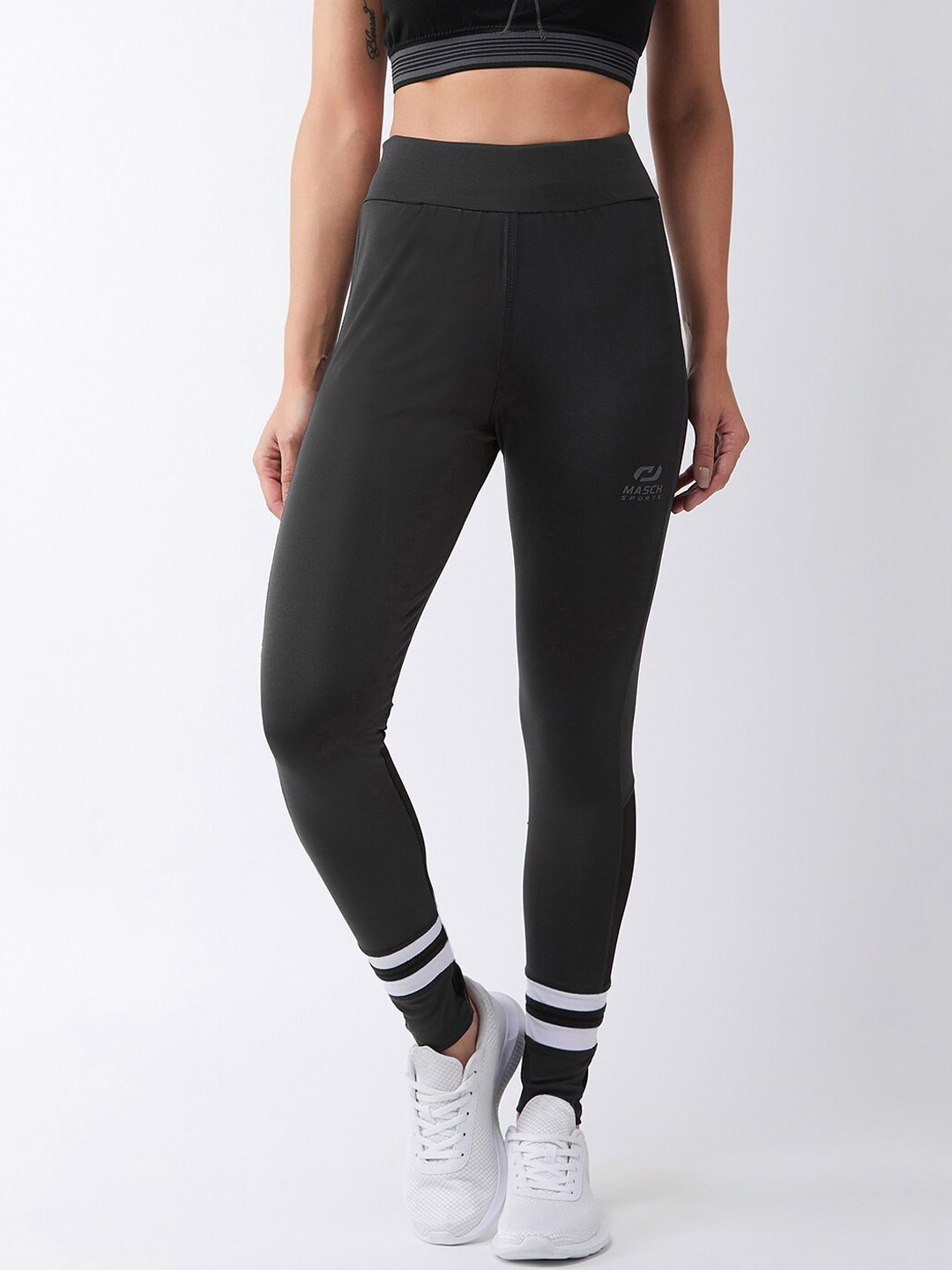 

Masch Sports Women Charcoal Grey Solid Slim-Fit Dry Fit Tights