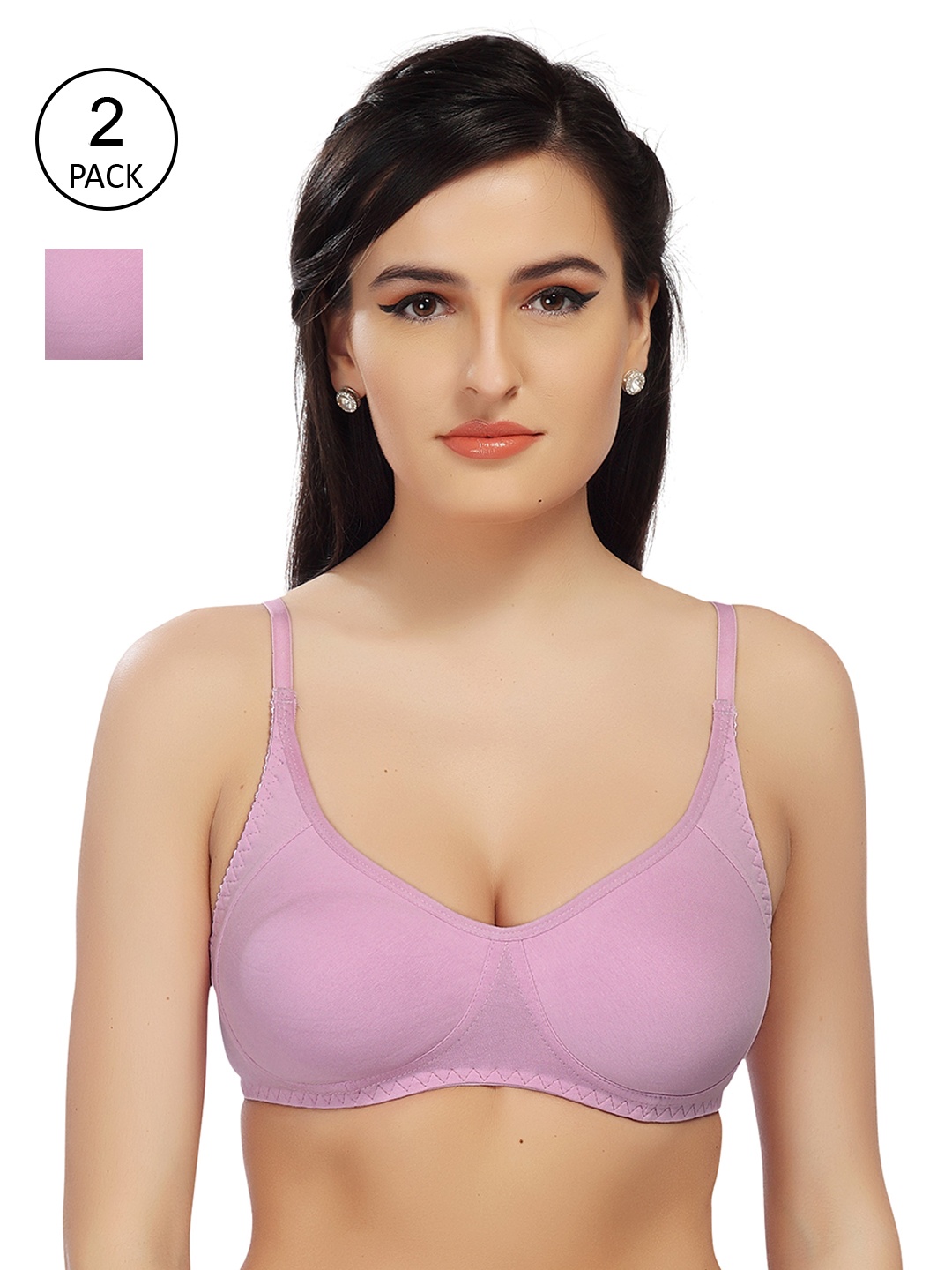 

Lady Love Lavender Solid Cotton Seamless T-Shirt Bra