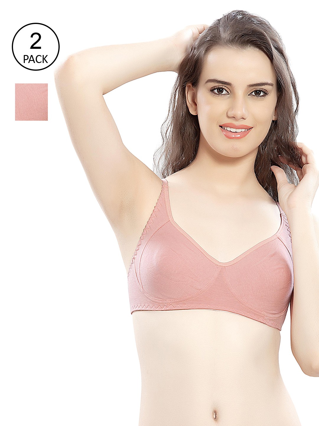 

Lady Love Peach-Coloured Solid T-shirt Bra