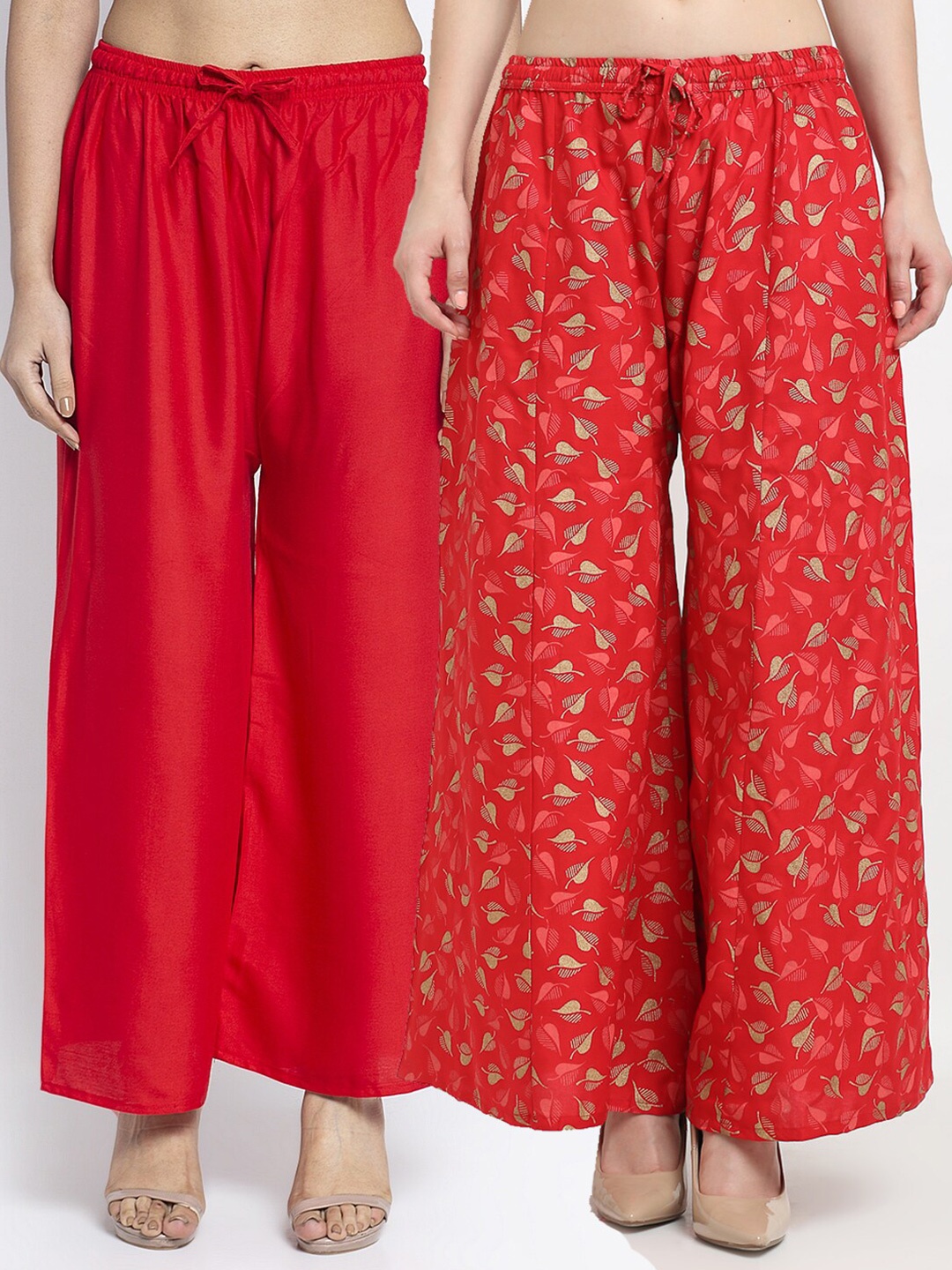 

GRACIT Women Set of 2 Red Printed Palazzos