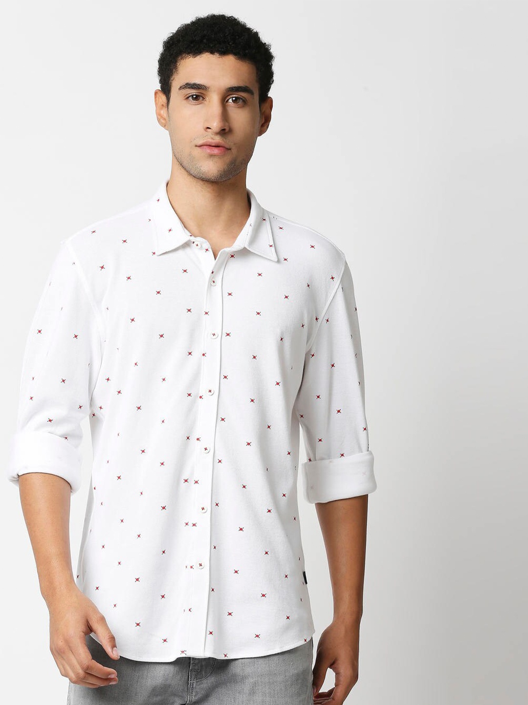 

Pepe Jeans Men White Printed Casual Shirt