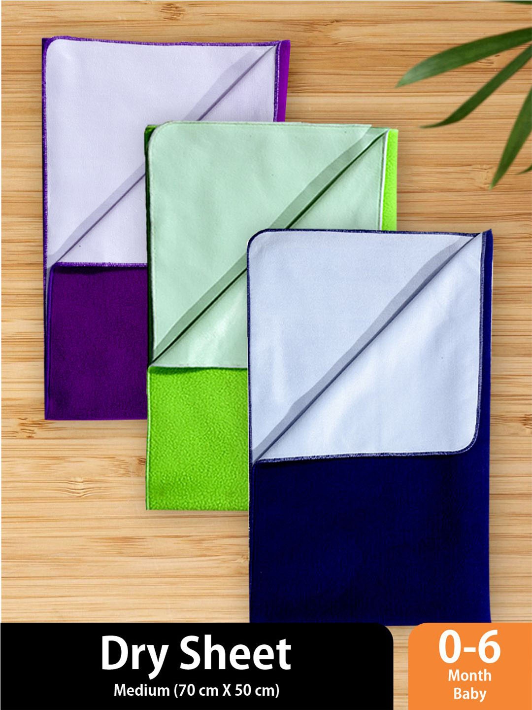 

DREAM WEAVERZ Set of 3 Infant Baby Dry Sheet Mattress Protector, Navy blue