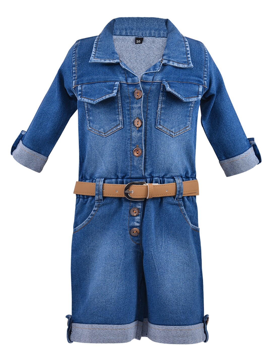 

Wish Karo Girls Blue Basic Jumpsuit