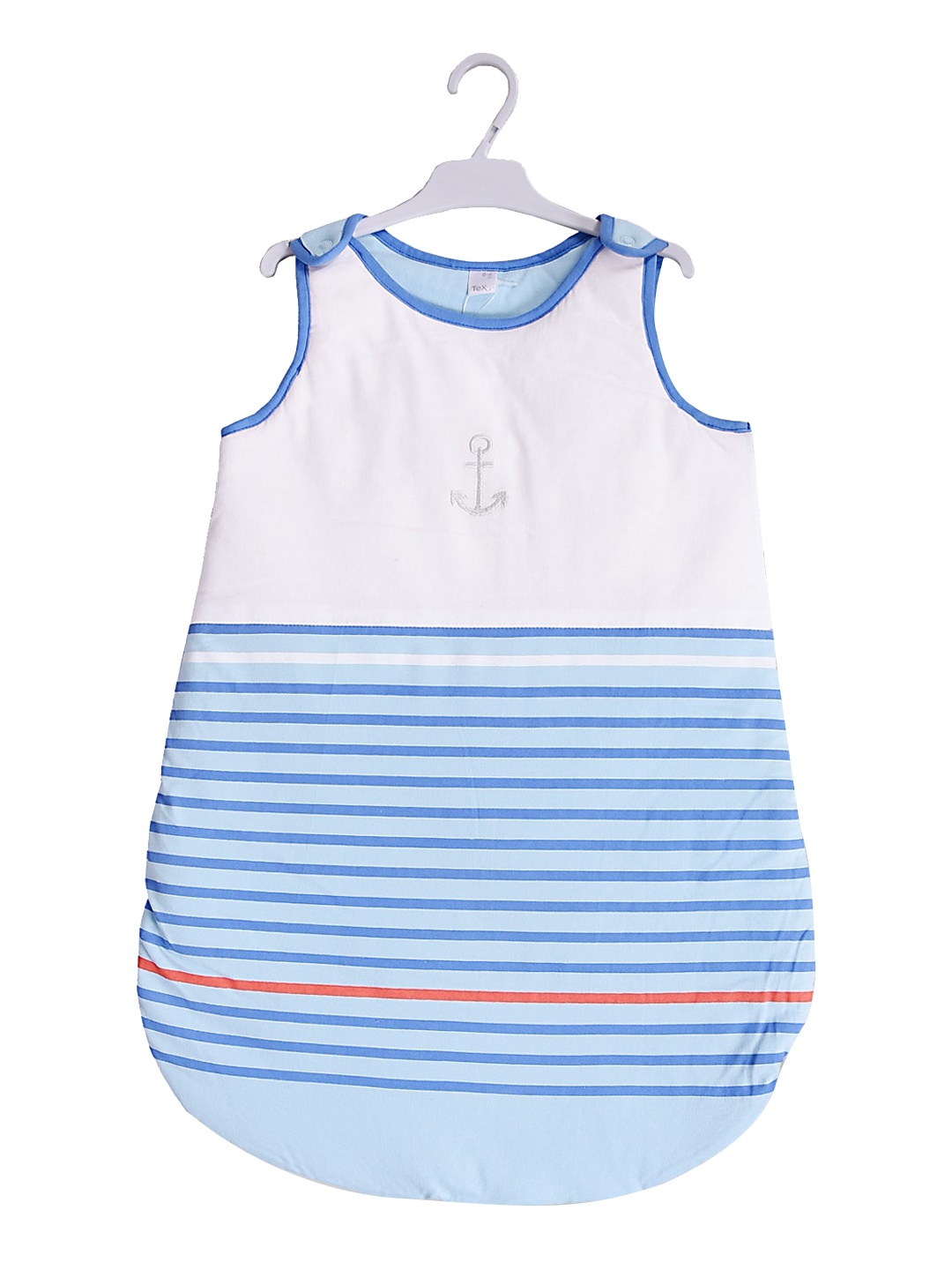 

Moms Home Infant Kids White & Blue Striped Cotton Sleeping Bag