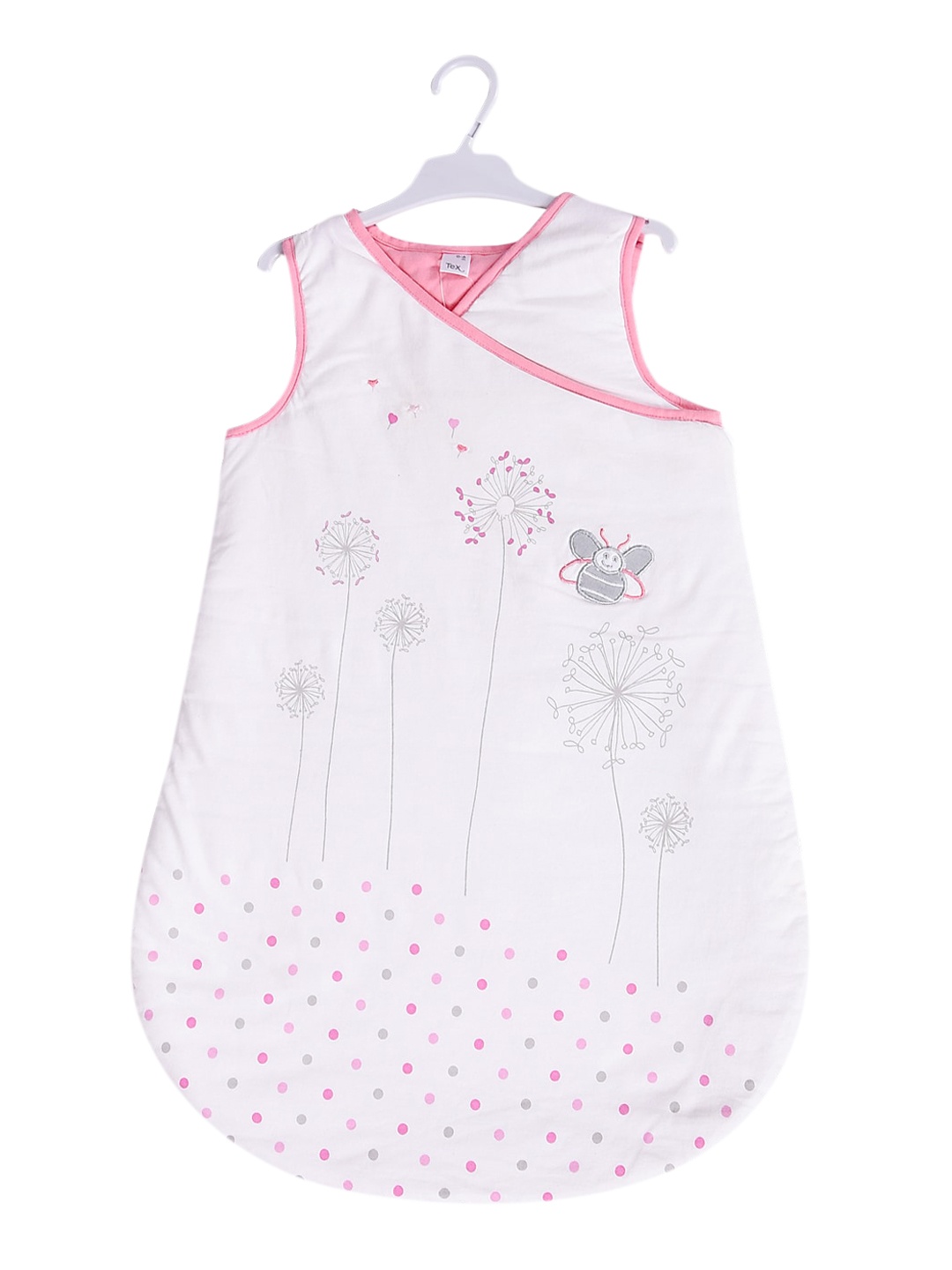 

Moms Home Infants White & Pink Printed Organic Cotton Sleeping Bag