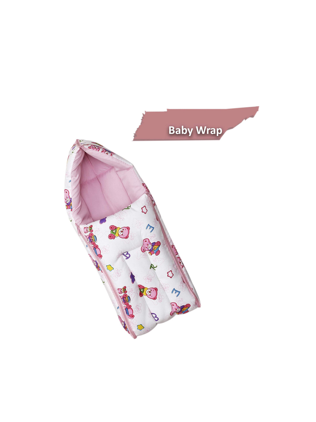 

Moms Home Infant Kids Pink & White Printed Cotton Sleeping Bag