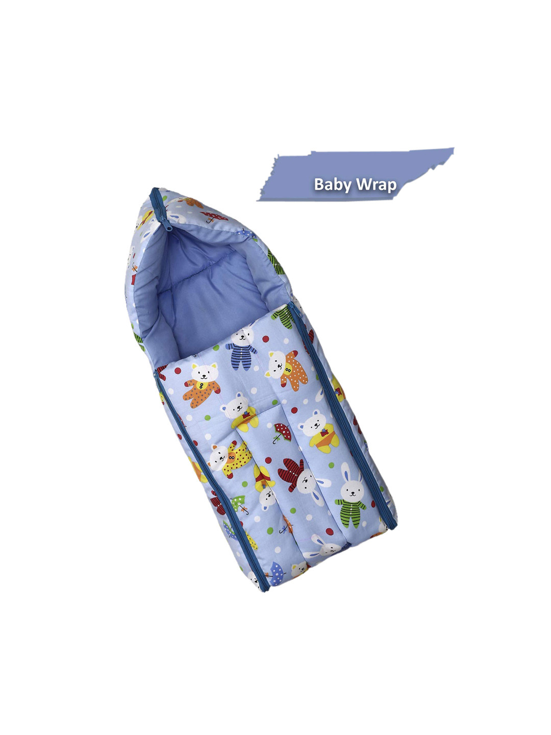 

Moms Home Infant Kids Blue Printed Cotton Sleeping Bag
