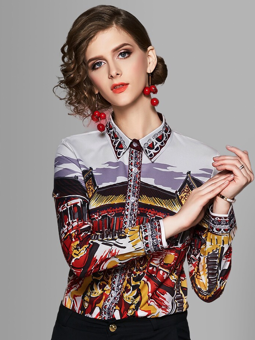 

JC Collection Women Multicoloured Floral Printed Casual Shirt, Multi