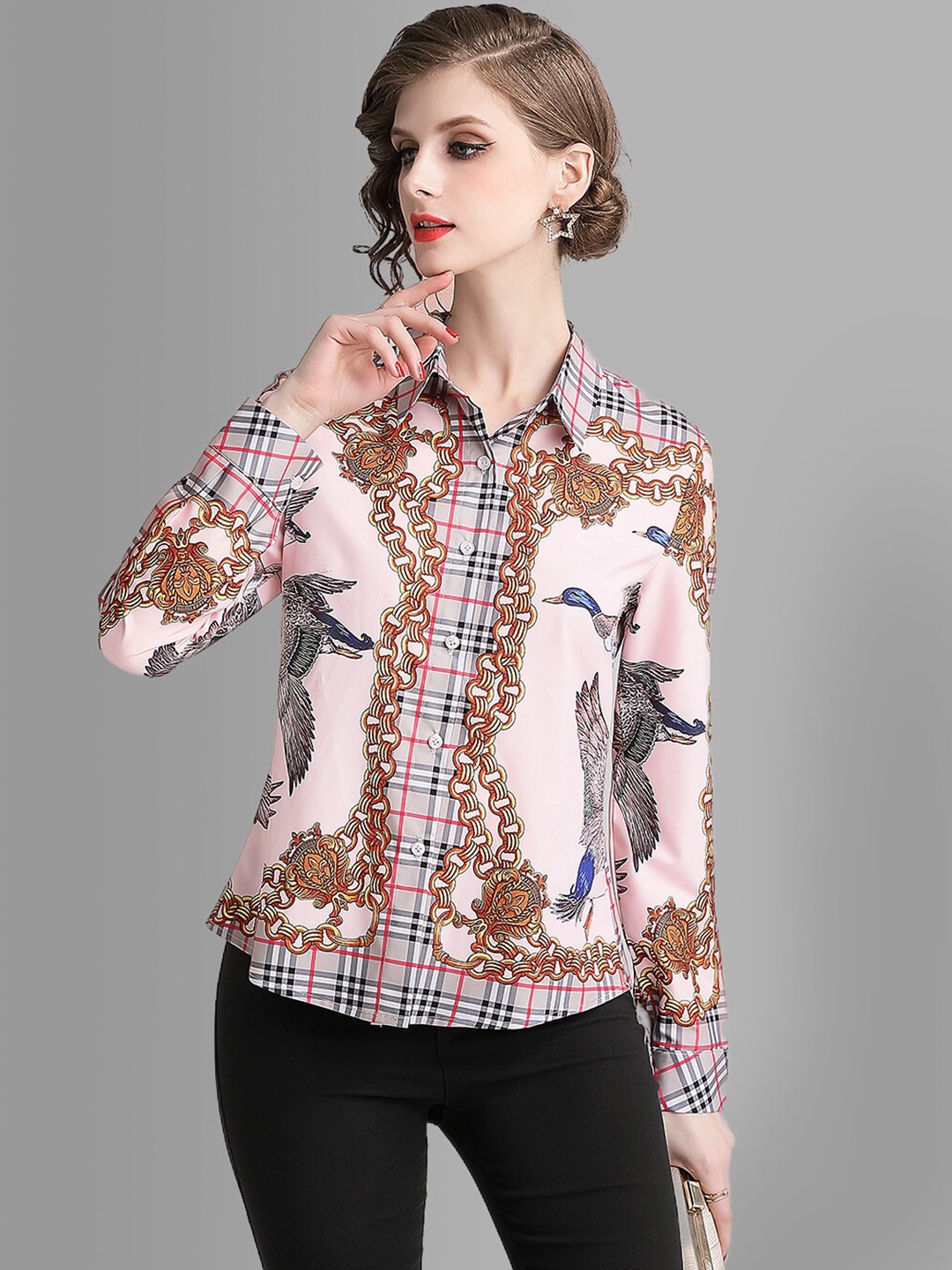 

JC Collection Women Pink Ethnic Motifs Printed Casual Shirt
