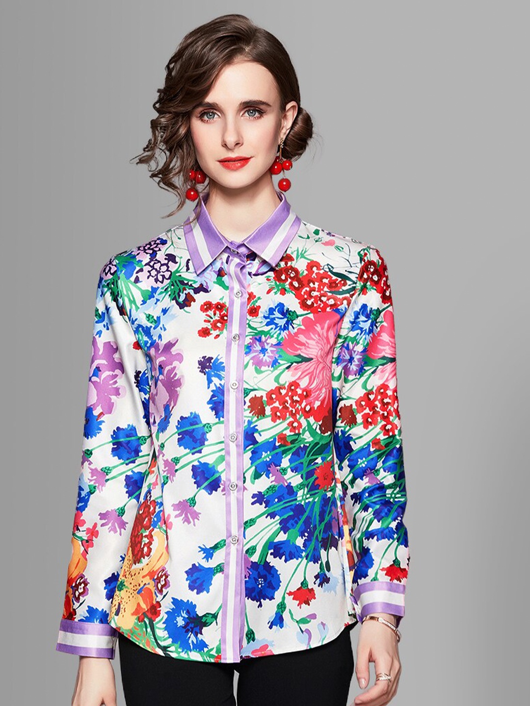 

JC Collection Women Multicoloured Floral Printed Casual Shirt, Multi