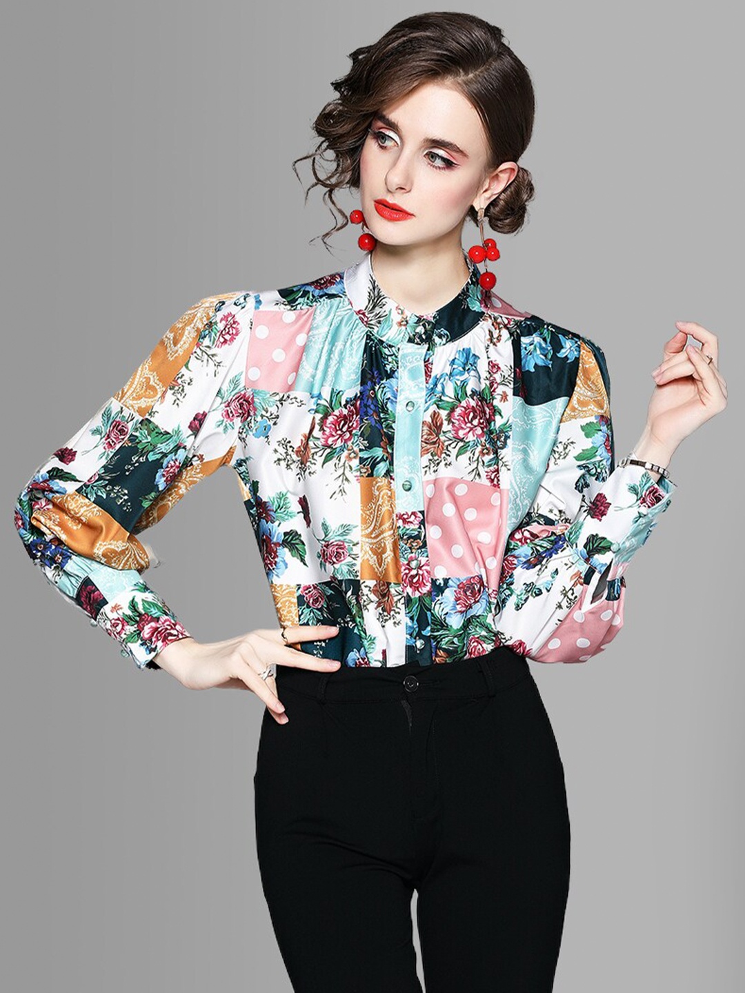 

JC Collection Women Multicoloured Floral Printed Casual Shirt, Multi