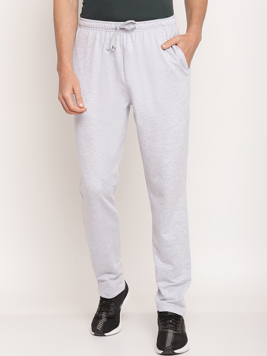 

Octave Plus Size Men Grey Solid Cotton Track Pants