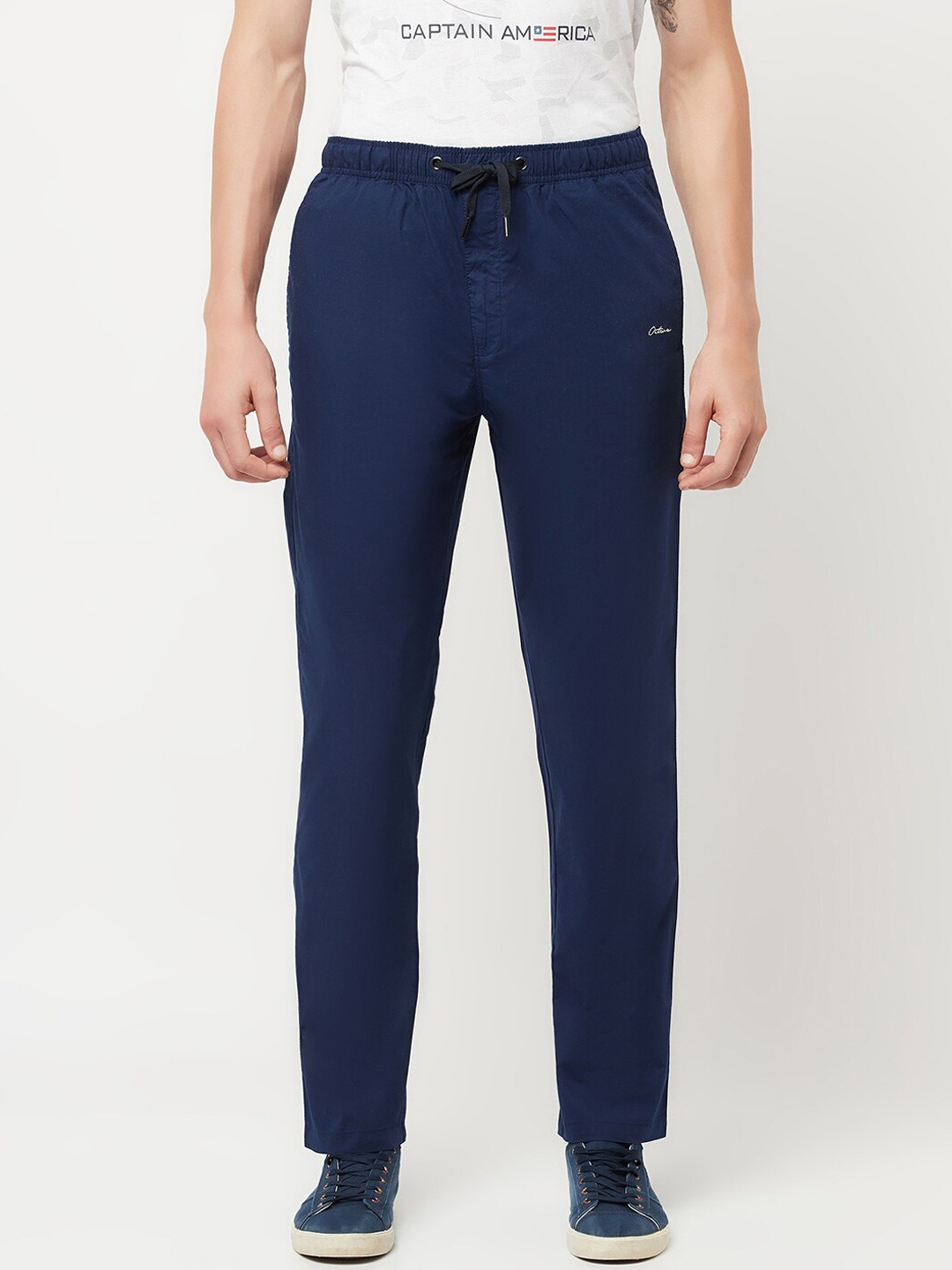 

Octave Men Blue Solid Cotton Track Pants