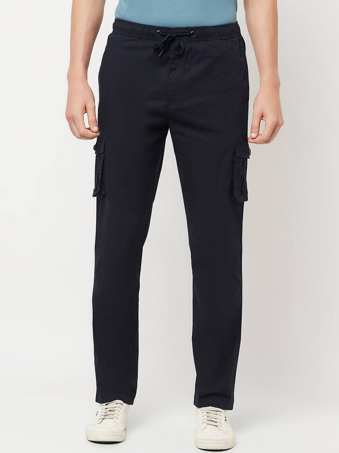

Octave Men Navy blue Solid Cotton Regular Fit Track Pants