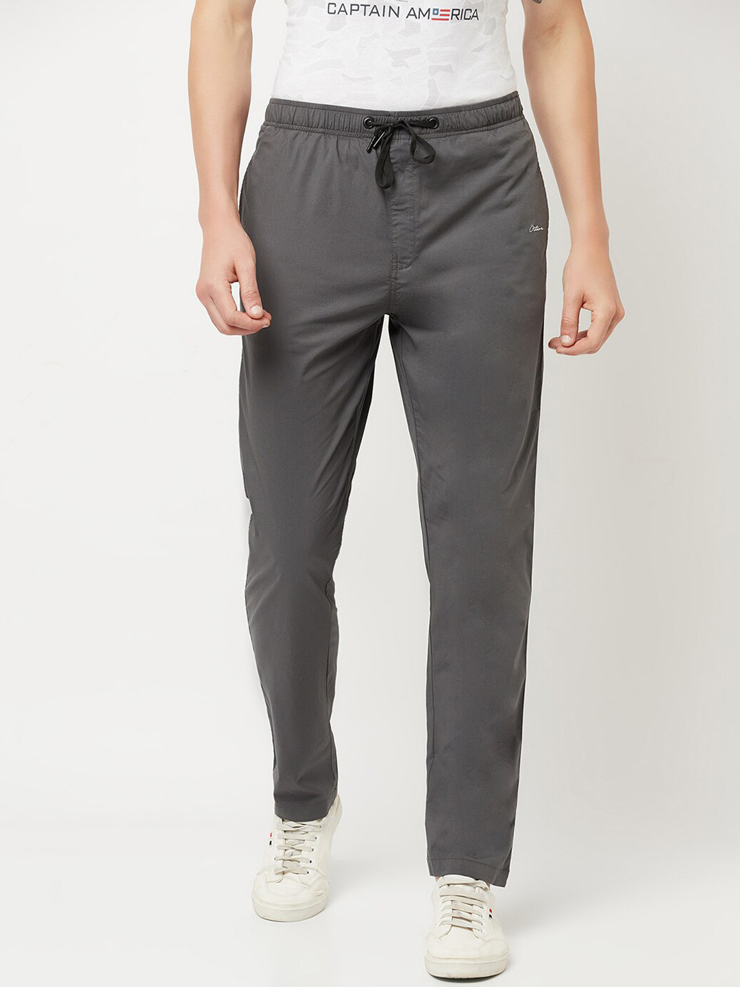 

Octave Men Grey Solid Cotton Track Pants