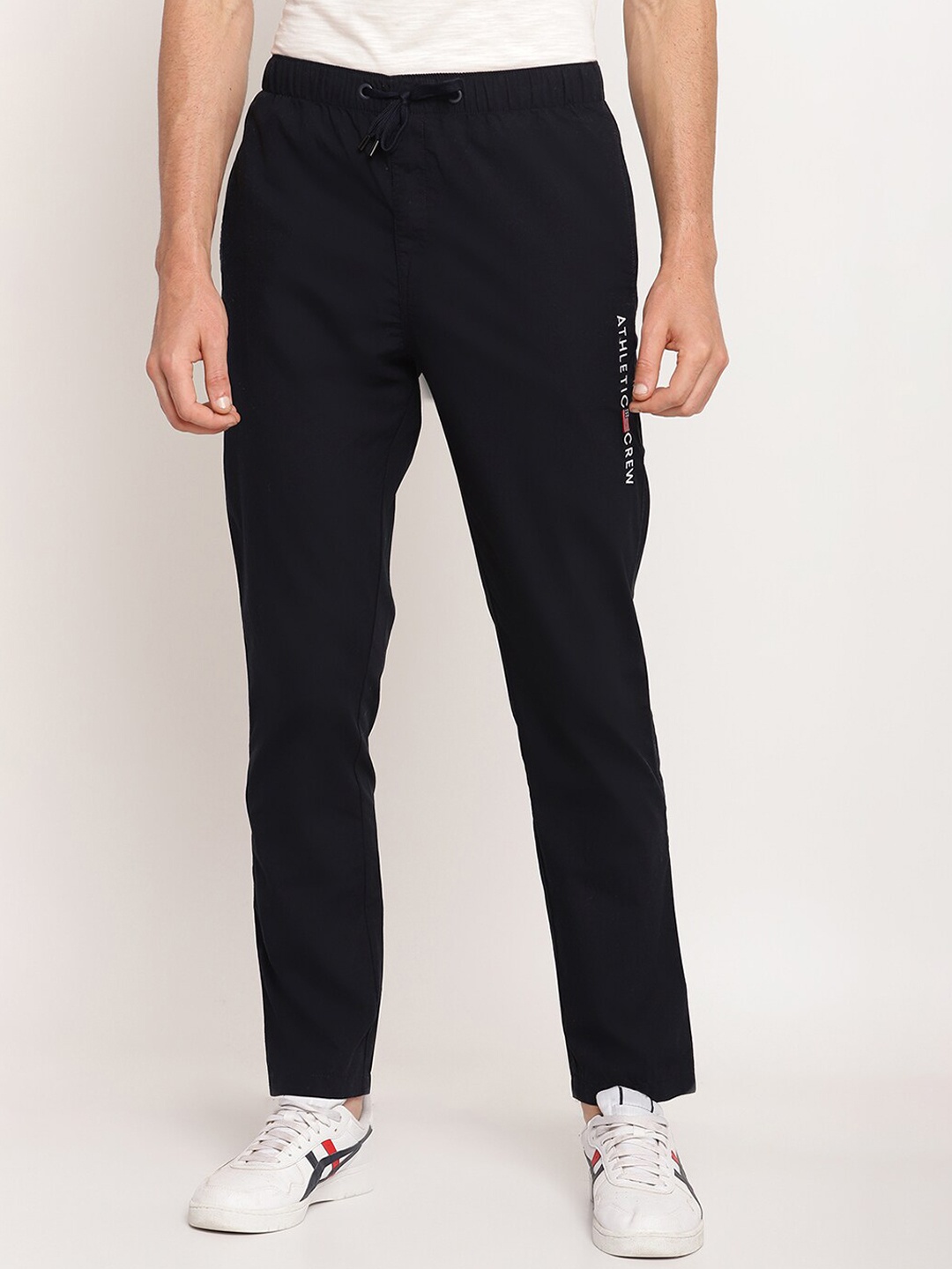 

Octave Men Navy Blue Solid Cotton Track Pants