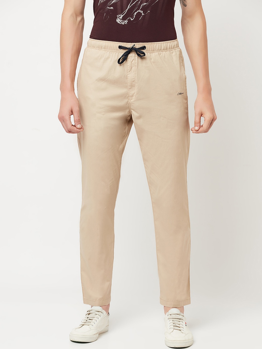 

Octave Men Mastic Brown Solid Cotton Track Pant