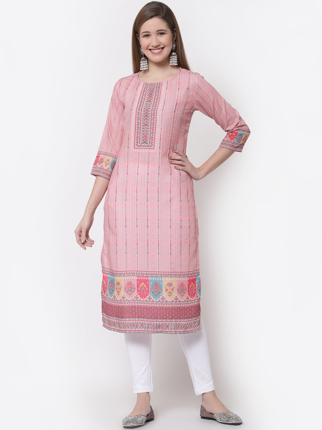 

Myshka Women Multicoloured Striped Kurta, Multi