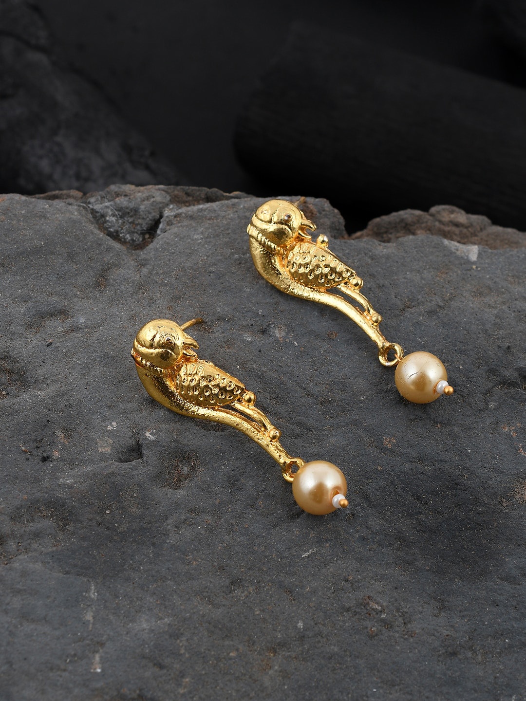 

Silvermerc Designs Gold-Plated Contemporary Drop Earrings