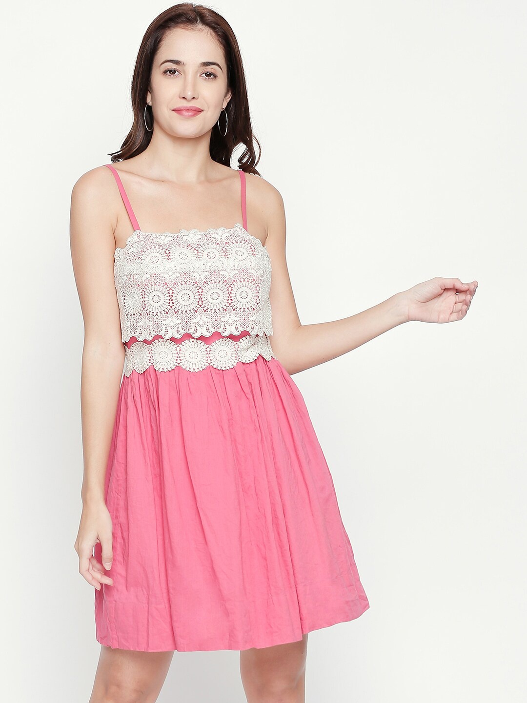 

aaliya Pink Fit & Flare Dress