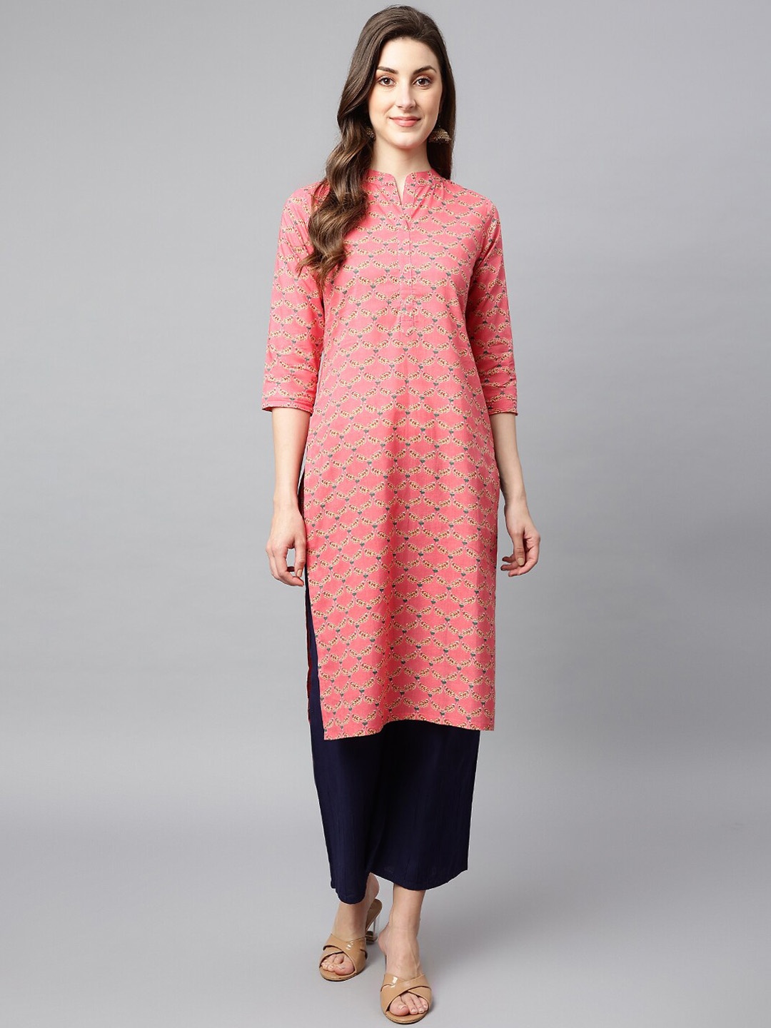 

SHINOY Women Mauve Printed Kurta