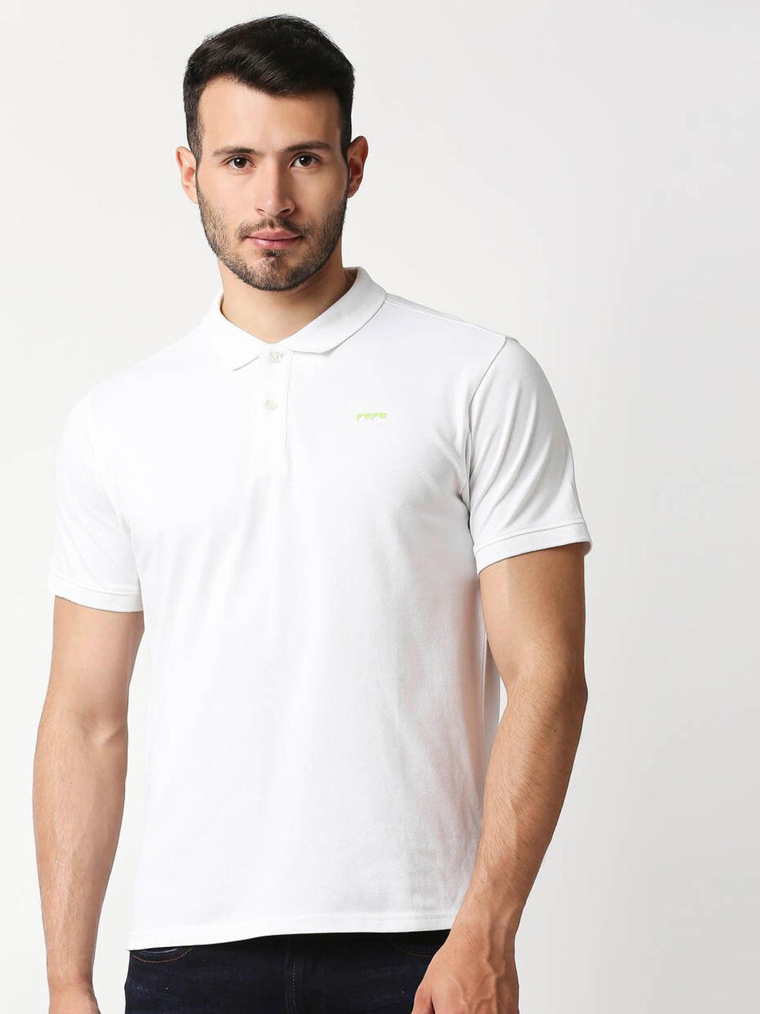 

Pepe Jeans Men White Polo Collar T-shirt