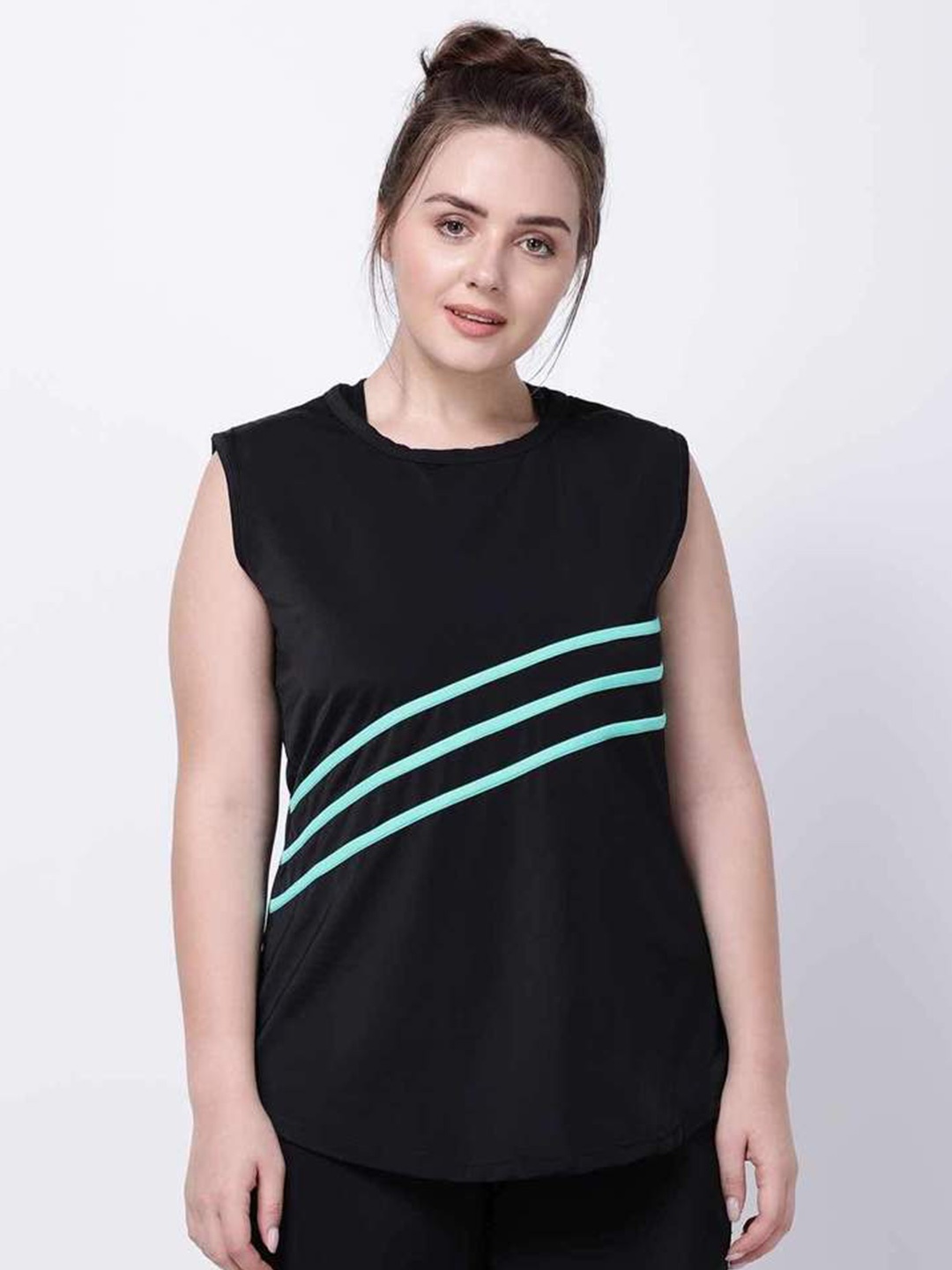 

STUDIOACTIV Black & Green Striped Top