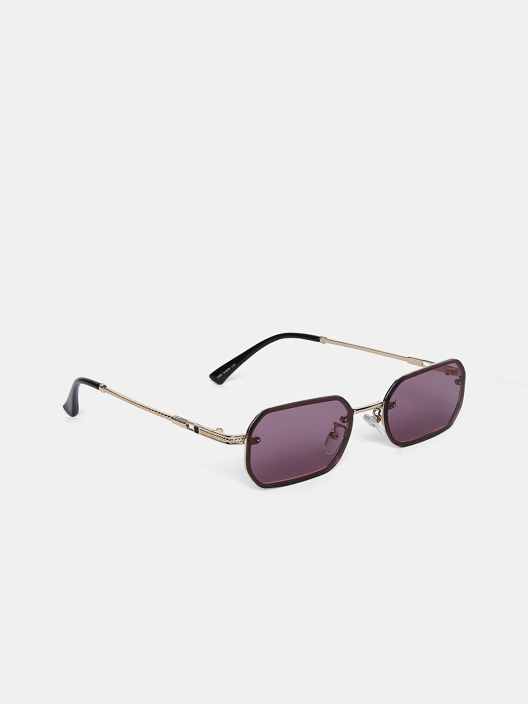 

20Dresses Women Purple Lens & Gold-Toned Rectangle Sunglasses