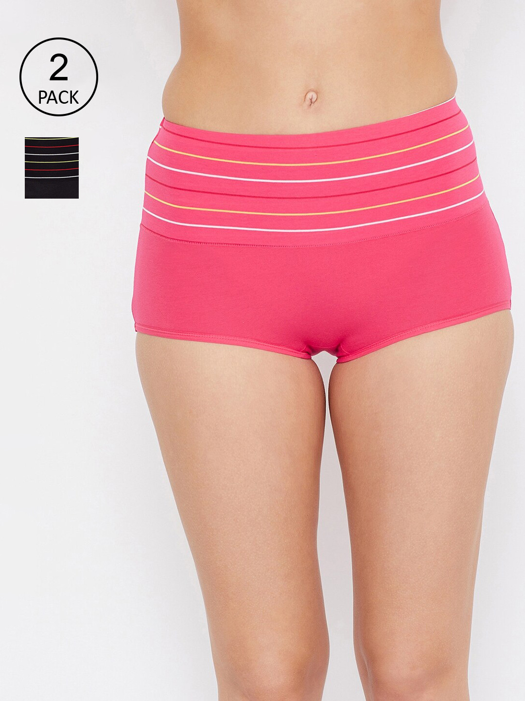 

SECRETS BY ZEROKAATA Pack of 2 Women Assorted Mid-Rise Hipster Briefs- JCCOMPTY2076
