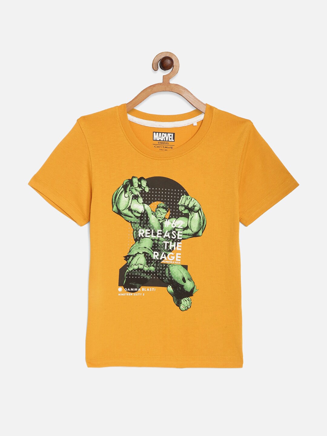 

Octave Boys Yellow Printed Cotton T-shirt